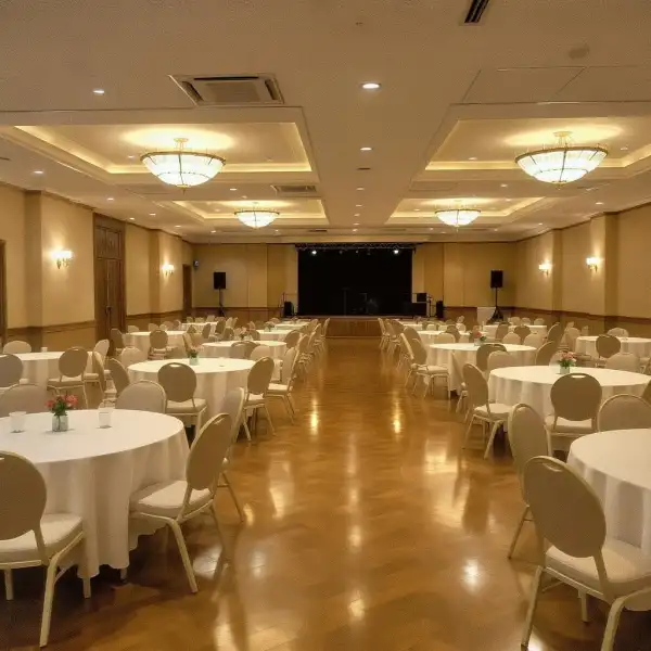 Банкетный зал в гостинице после мероприятия - после уборки